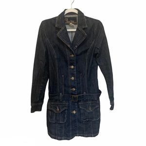 Jou Jou Premium Denim Jacket Jean Trench 90's Y2K